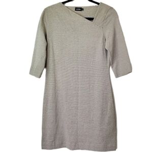 kate spade Black and White Striped Asymmetrical Neck Dress